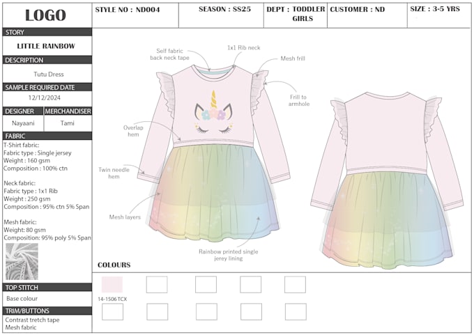 Gig Preview - Design and create tech packs for girlswear clothing