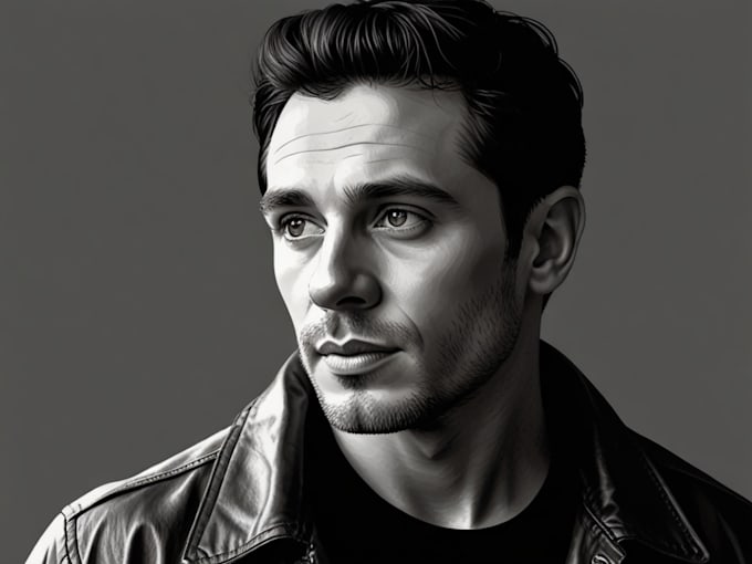 Bestseller - create a detailed vector art portrait black and white