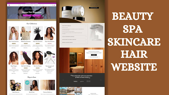 Gig Preview - Create spa skincare salon cosmetics beauty website skincare shopify store