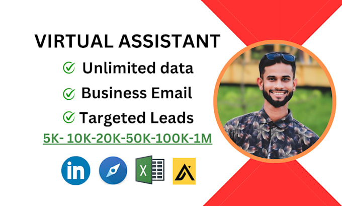 Gig Preview - Be your virtual assistant for data entry lead generation