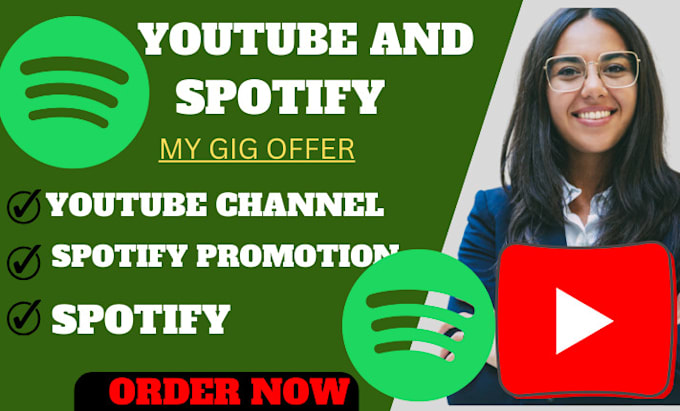 Gig Preview - Promote spotify, USA spotify music promotion, market youtube video spotify album