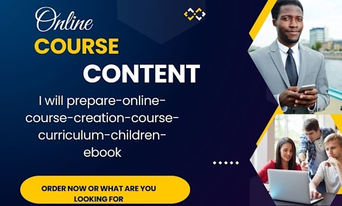 Gig Preview - Prepare online course creation course curriculum children ebook