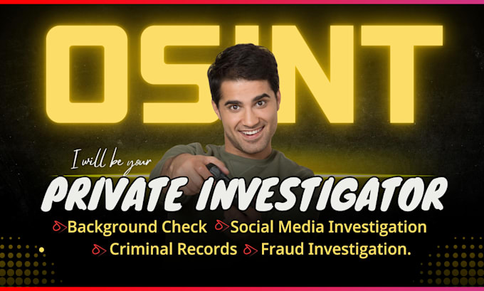 Gig Preview - Be your private investigator, background checks USA, UK and global osint expert