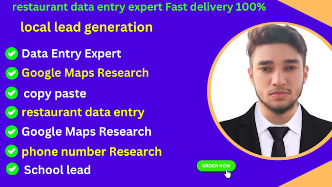 Gig Preview - Do data entry local lead generation and google maps research