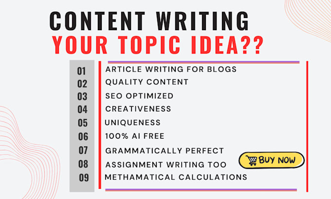 Gig Preview - Do SEO article writing, content writing for your blogs