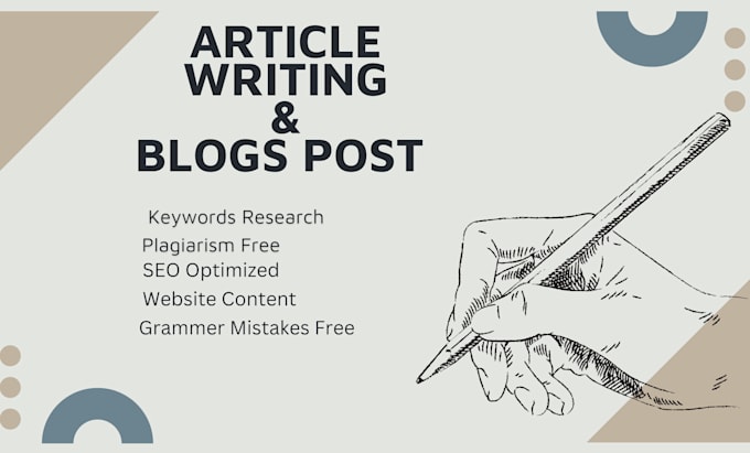 Gig Preview - Do SEO article writing or blog post writing