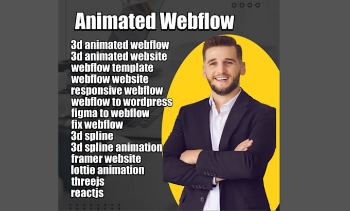 Gig Preview - 3d webflow animation, webflow spline animation, figma to webflow, threejs reactj