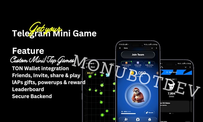 Gig Preview - Build telegram mini app or telegram mini game like blum tapswap hamster kombat