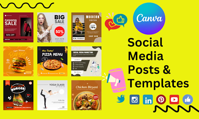 Gig Preview - Design canva editable templates, social media posts