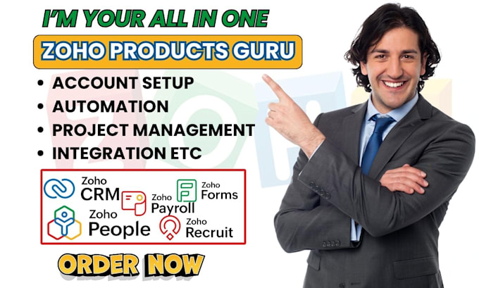 Gig Preview - Setup zoho payroll zoho people zoho recruit HR management zoho forms zoho crm