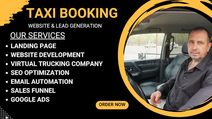 Gig Preview - Do chauffeur taxi booking website with limousine website and vtc website