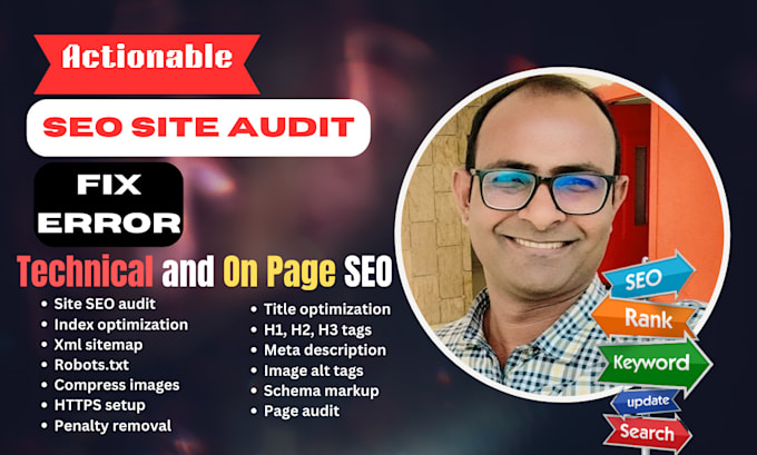 Gig Preview - Actionable SEO site audit and fix errors technical and on page