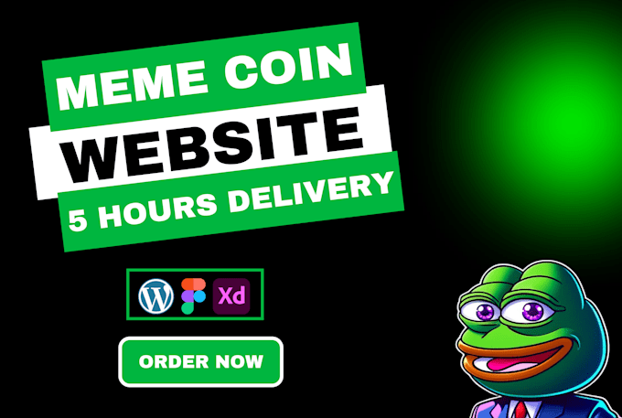 Gig Preview - Design meme coin landing page, crypto meme coin, pepe website