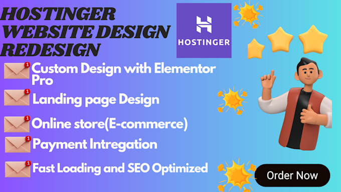 Gig Preview - Create hostinger wordpress website design, hostinger redesign with elementor pro