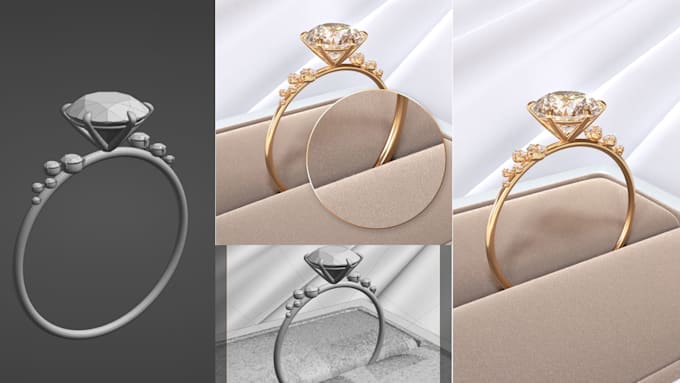 Gig Preview - Custom jewelry design cad 3d model, product animation, jewelry retouch,rendering