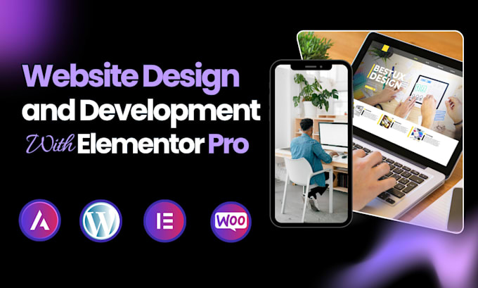 Gig Preview - Design a custom, responsive wordpress website using elementor