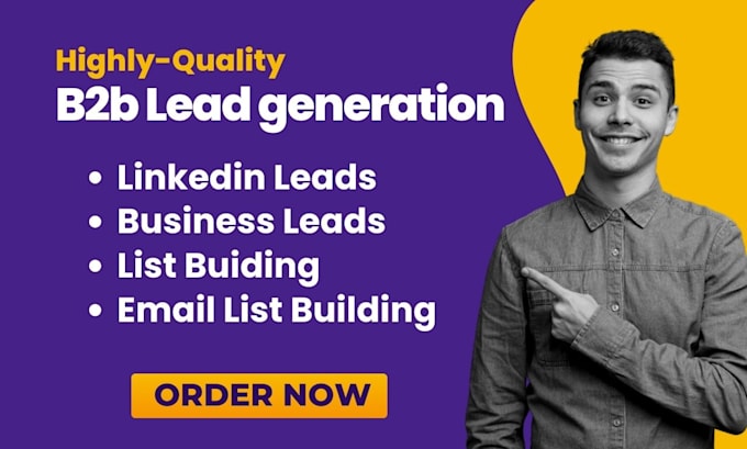 Gig Preview - B2b lead generation, list building, lead prospecting and email list building