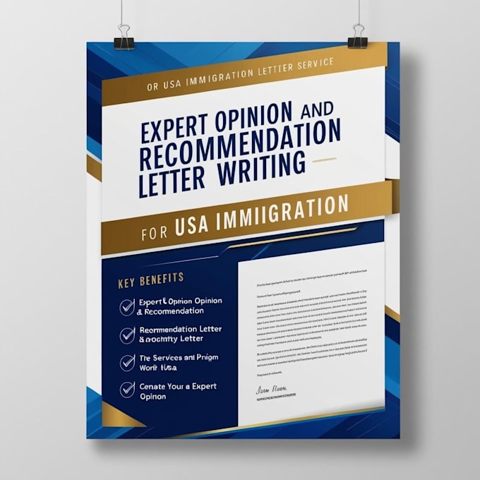 Gig Preview - Write expert opinion, recommendation letter for USA immigration