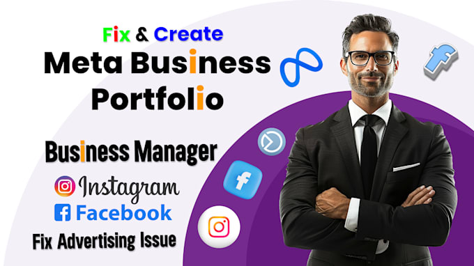 Gig Preview - Create and fix meta business portfolio, set ad account, connect instagram page