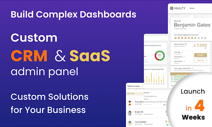 Gig Preview - Build custom CRM, saas, and admin panels