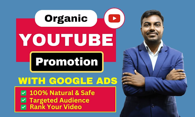 Gig Preview - Do youtube video promotion organically with google ads for top channel growth