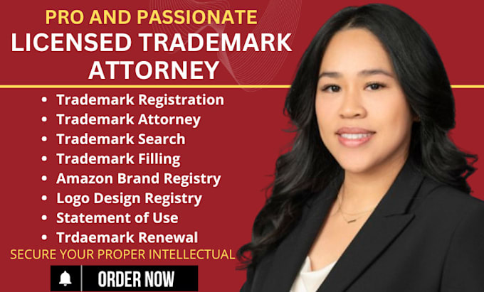 Gig Preview - Be your licensed USA trademark registration attorney, uspto