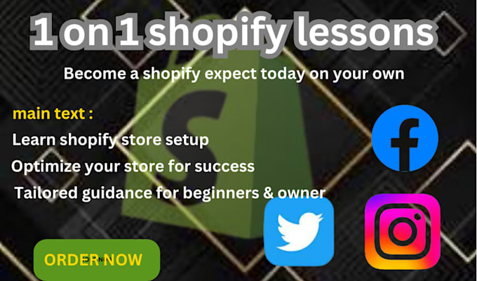 Gig Preview - Teach and guide you how to set up and optimize your shopify store