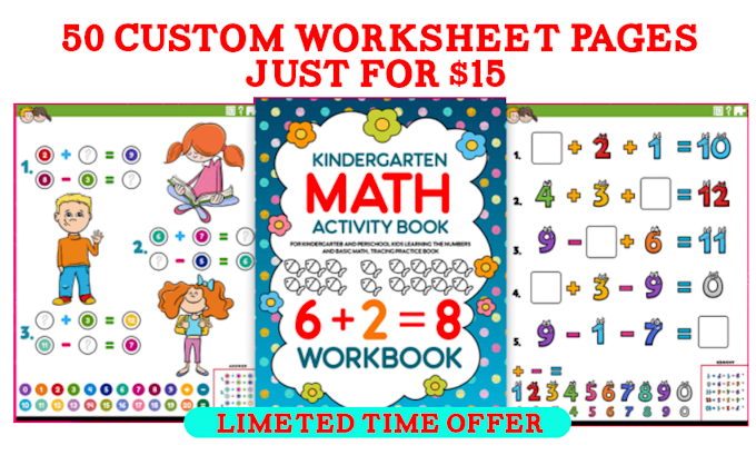 Gig Preview - Design kindergarten preschool kids activity book worksheets, tracing work