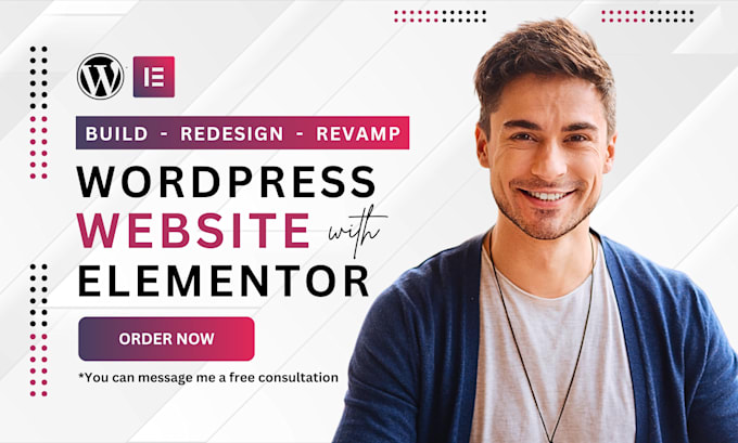 Gig Preview - Build rebuild redesign wordpress website design or wordpress elementor website