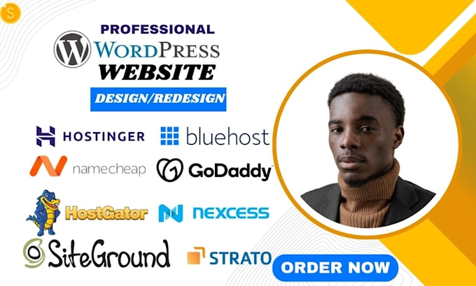 Gig Preview - Design wordpress website on hostinger namecheap bluehost godaddy strato