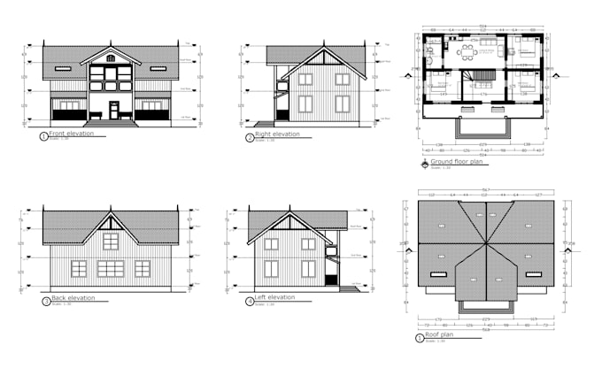 Gig Preview - Draft architectural floor plan, elevation, section and working drawings