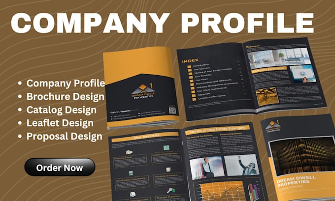 Gig Preview - Design company profile brochure design and catalog