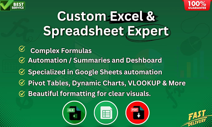 Bestseller - do custom excel and google sheets formulas, data cleaning