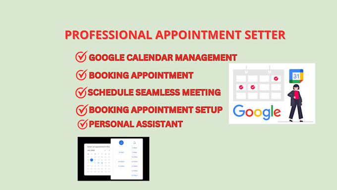 Gig Preview - Be your b2b appointment setter, manage your google calendar to book appointment