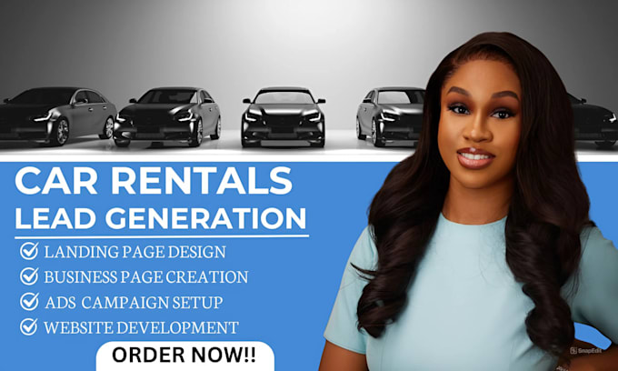 Gig Preview - Generate hot car rental leads car dealership lead design car rental landing page