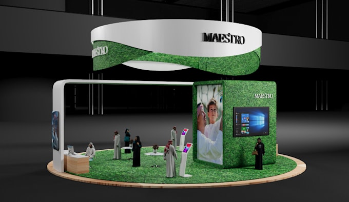 Gig Preview - Craft 3d trade booth, retail display rendering exhibition stand, stall, 3d kiosk