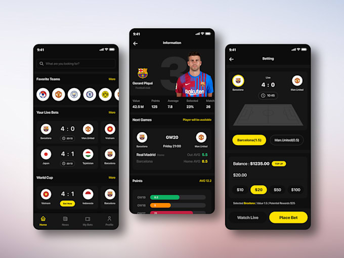 Gig Preview - Develop nft bet app, tracking bet app, sport bet app, sport bet website