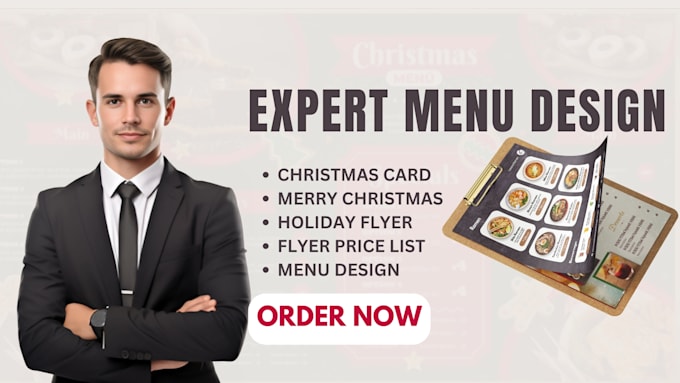 Gig Preview - Design christmas menu christmas sale ad price list flyer, post, xmas banner