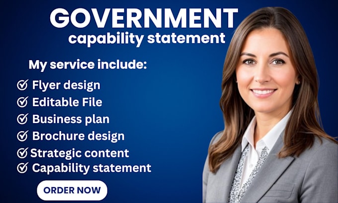 Gig Preview - Federal government capability statement government contract capability statement