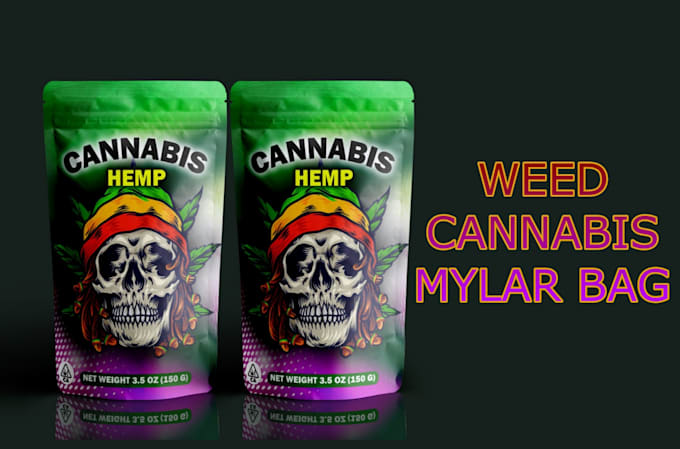 Gig Preview - Design unique weed pouch, mylar bag and cbd product canabis label