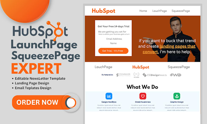 Gig Preview - Setup hubspot automation, hubspot crm, launchpage, website for business growth