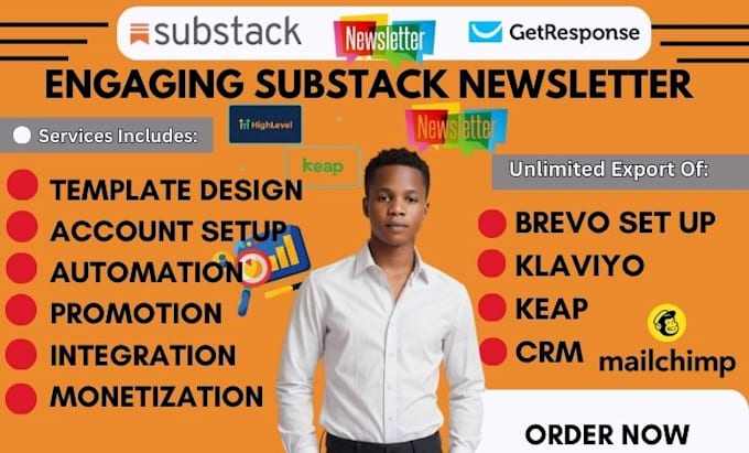 Gig Preview - Set up and design organic substack newsletter, pages and promotion, crm setup