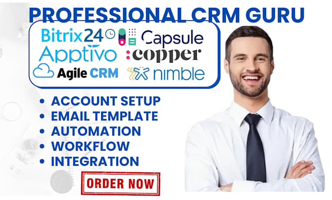 Gig Preview - Setup copper capsule nimble integration agile crm bitrix 24 apptivo automation