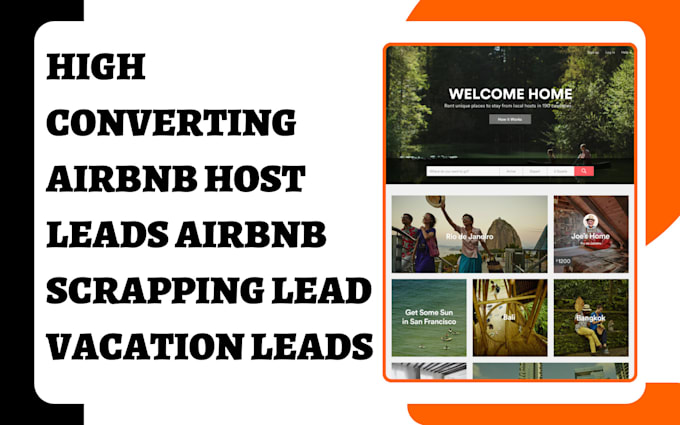 Gig Preview - Generate high converting airbnb host leads airbnb scrapping lead vacation leads