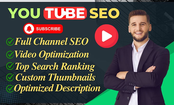 Gig Preview - Optimize SEO title, description and tags for youtube videos