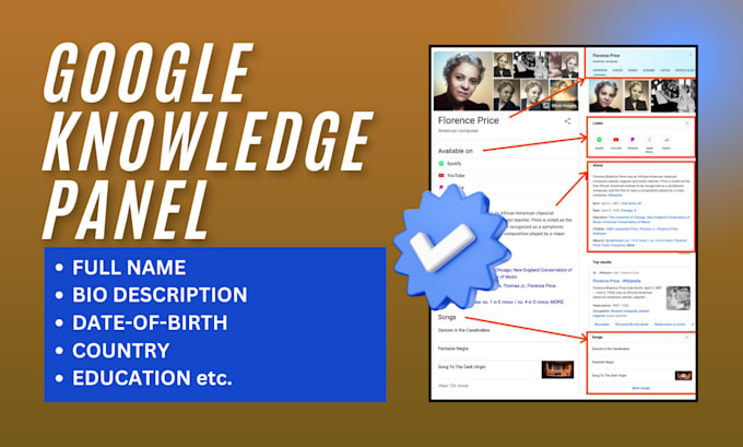 Gig Preview - Do google knowledge panel for any category and persona with knowledge graph