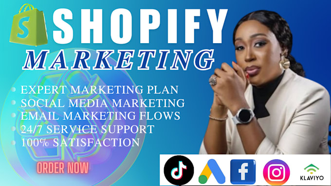 Gig Preview - Boost shopify ecommerce marketing sales shopify website store promotion manager