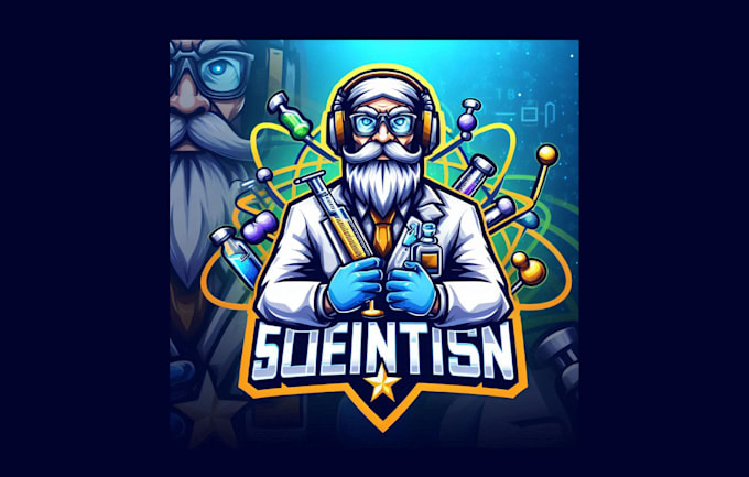 Gig Preview - Create a unique scientist esport mascot logo with any file