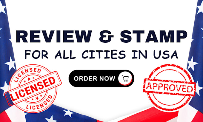 Gig Preview - Do architectural stamp, mep stamp, pe stamp and seal for USA states city permit