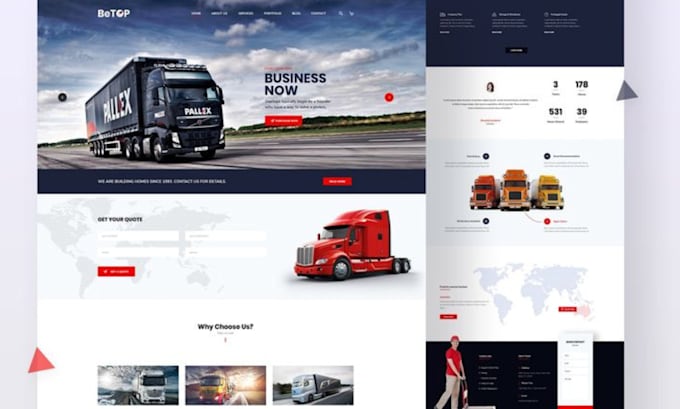 Gig Preview - Build logistics website, trucking website, cargo website, towing service website